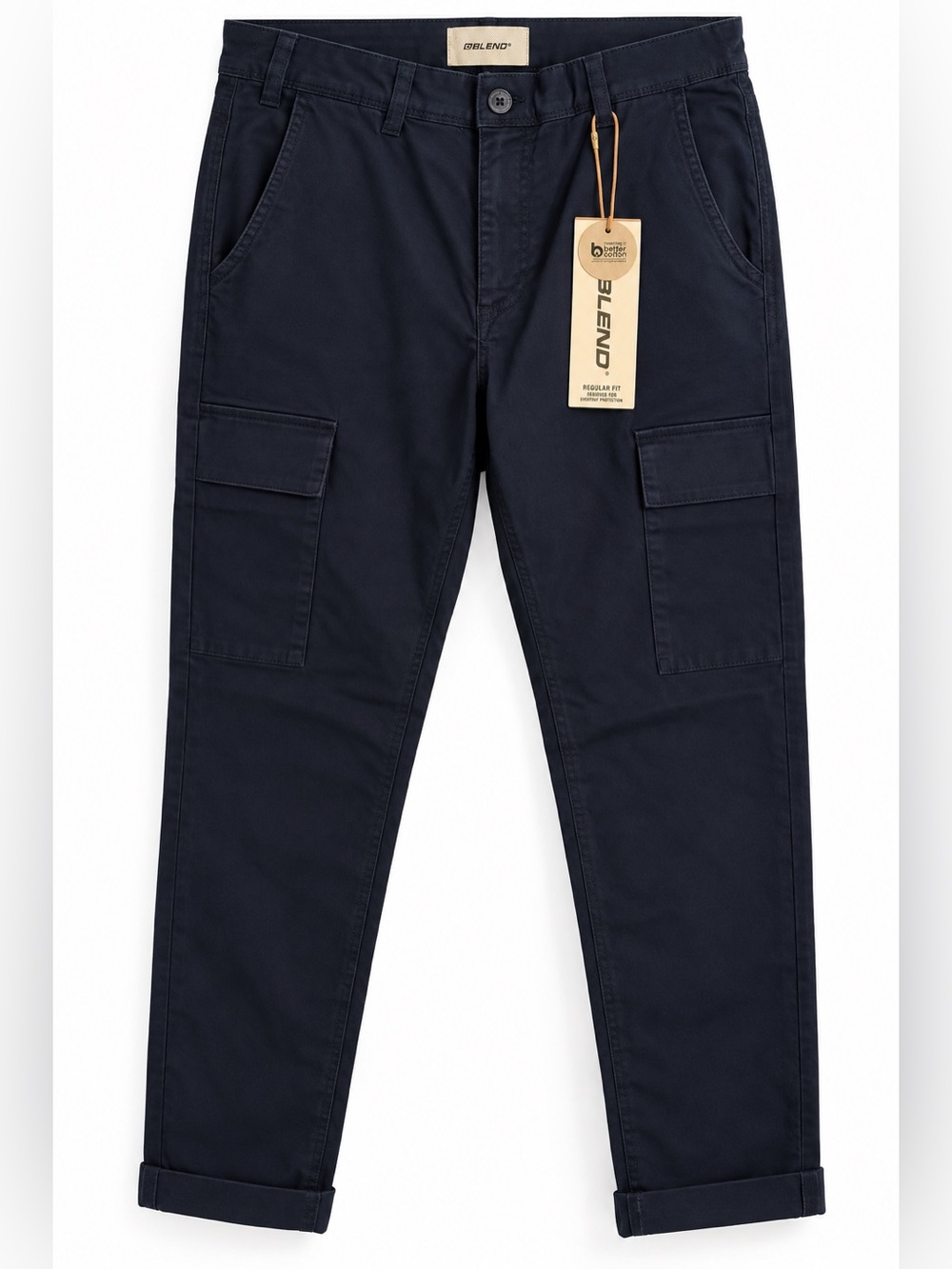 NWT BLEND Navy Utility Cargo Pants 31x32 Regular Fit Cotton Stretch